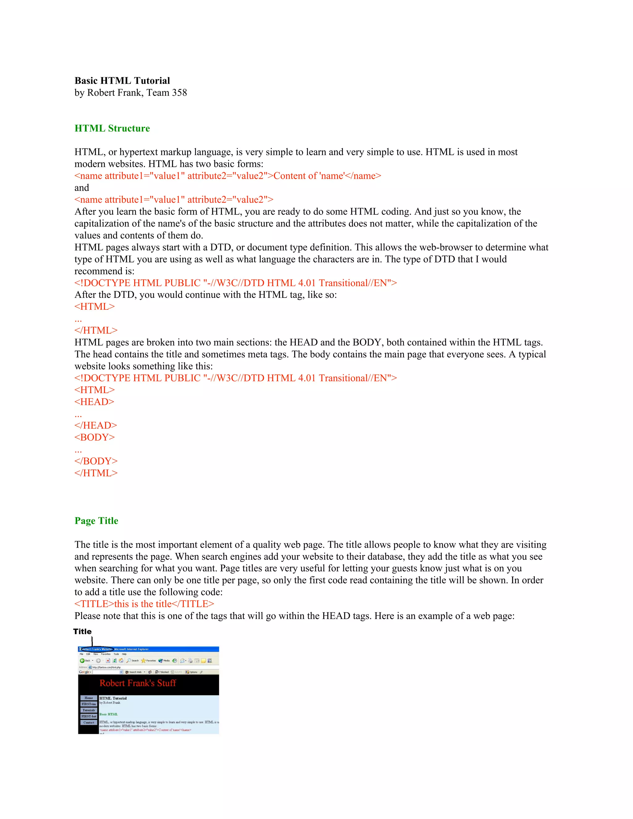 Basic html tutorial | PDF