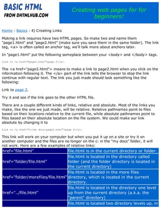 Basic HTML Tutorial For Beginners | PDF