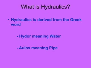 Basic hydraulics | PPT