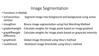 Image Analysis Matlab Basic image processing techniques | PPTX