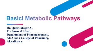 Dr. Quazi Majaz A.,
Professor & Head,
Department of Pharmacognosy,
Ali Allana College of Pharmacy,
Akkalkuwa
 