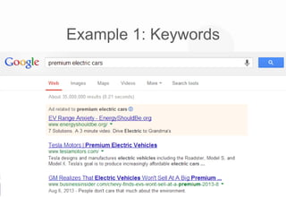 Example 1: Keywords
 