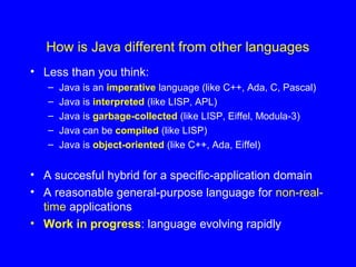 Basic info on java intro | PPT