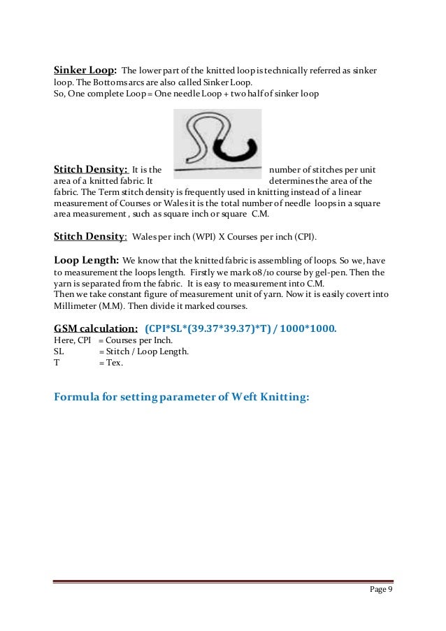 Basic informartion of knitting