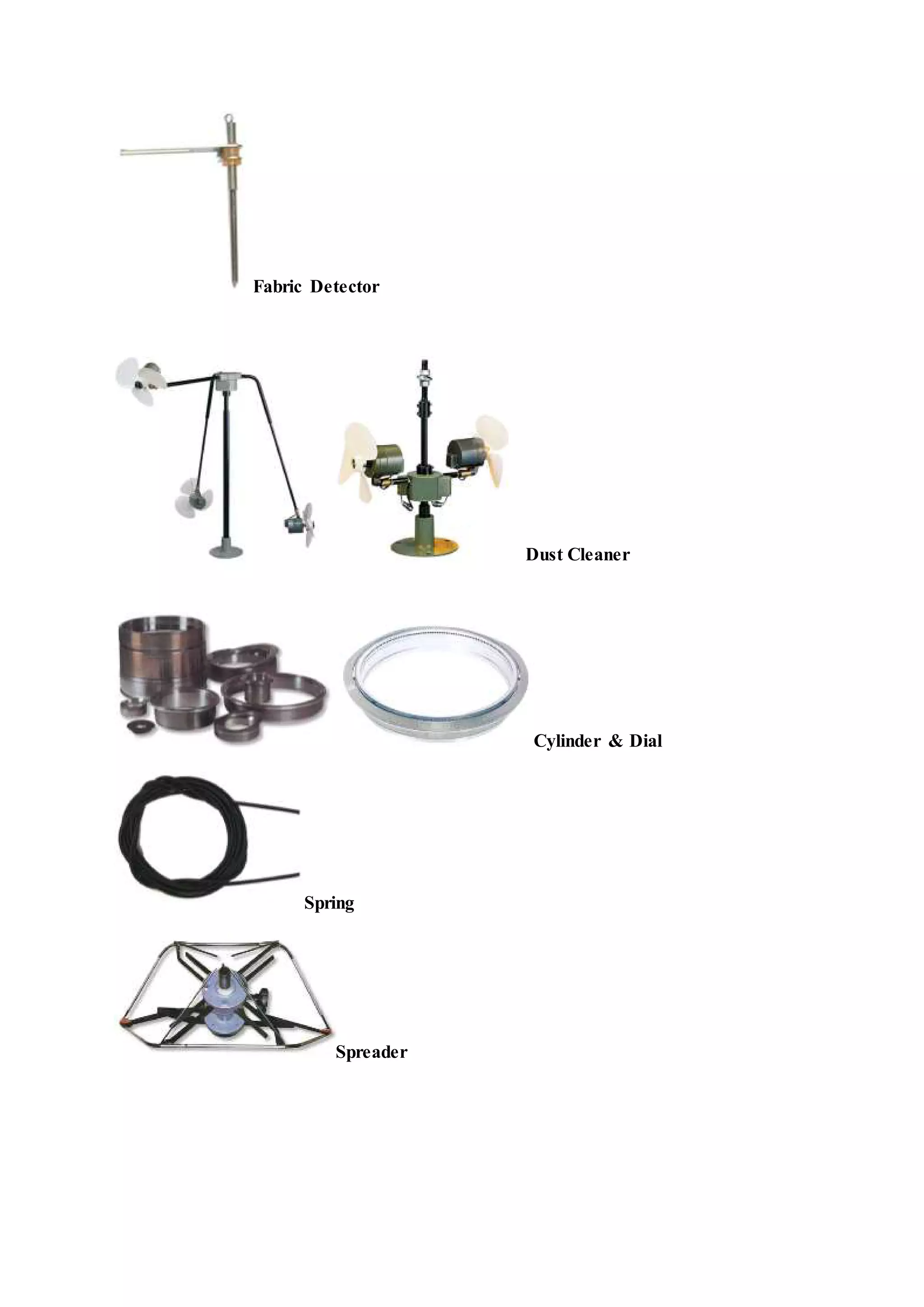 Fabric Detector
Dust Cleaner
Cylinder & Dial
Spring
Spreader
 