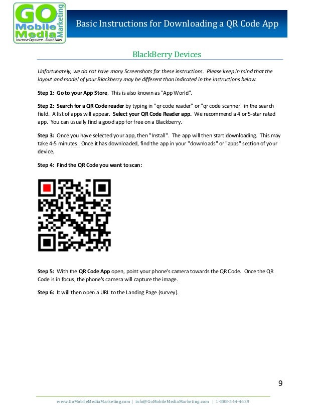 Basic Instructions for Downloading a QR Code App