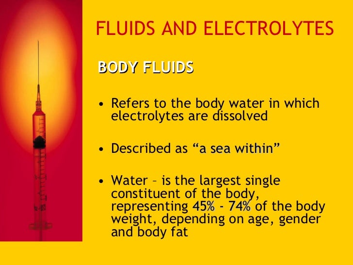 Basic Intravenous Therapy 3 Fluids And Electrolytes, Balance and Imb…