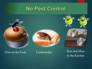 Flies on the Food Cockroaches Rats and Mice
In the Kitchen
 