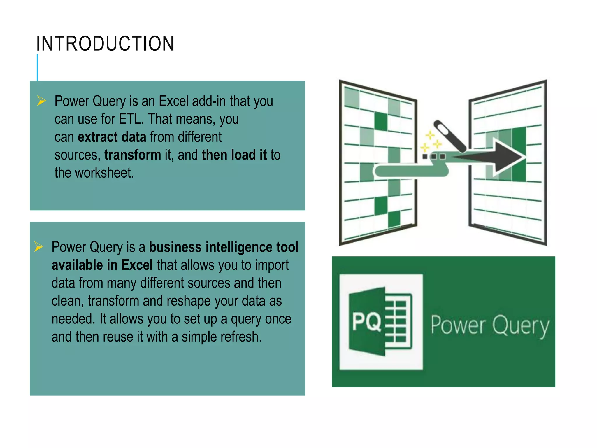 Basic introduction to power query | PPTX