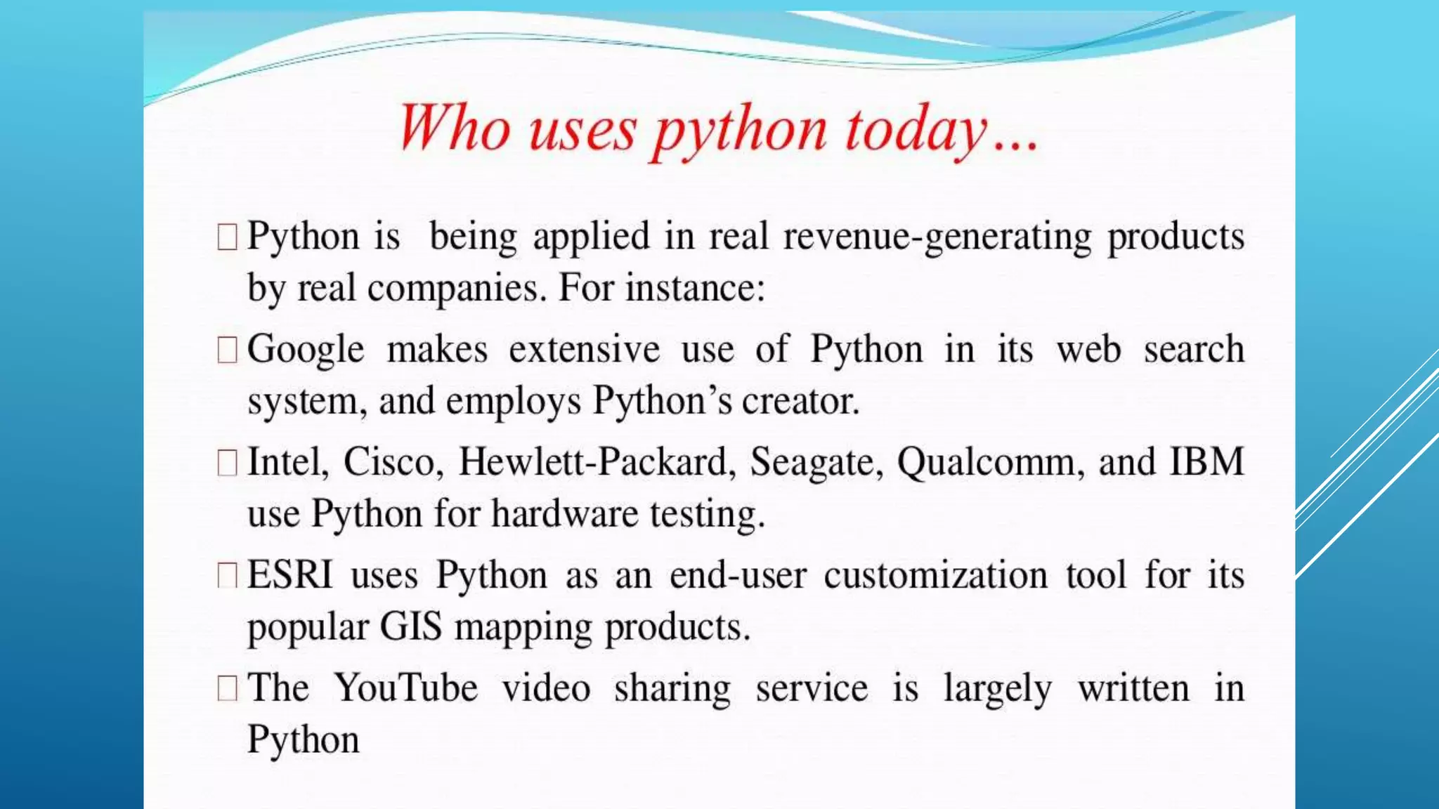 Basic introduction to python | PPTX