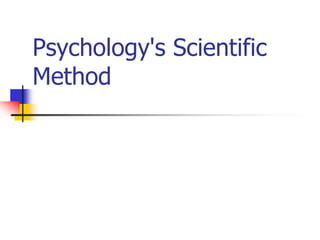 Psychology's Scientific
Method

 