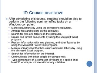 Basic it course[1] | PPTX