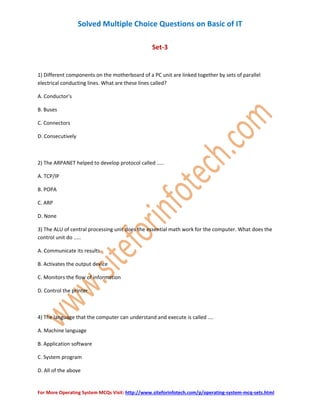 Basic IT Multiple Choice Questions | PDF