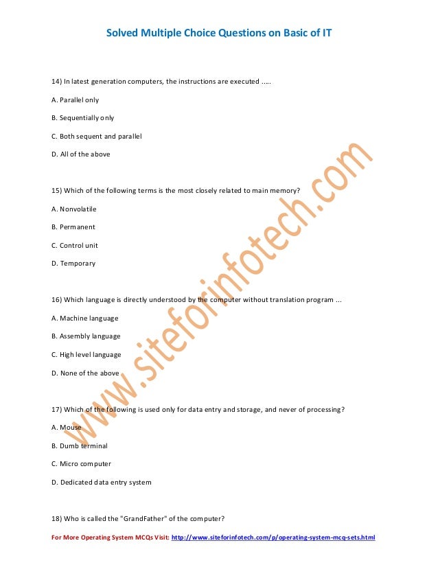 to translator assembler c Multiple Basic Questions IT Choice