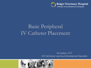 Basic Peripheral
IV Catheter Placement

Ed Carlson, CVT
IVG Technician Learning & Development Specialist

 