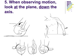 5. When observing motion,
look at the plane, down the
axis.
 