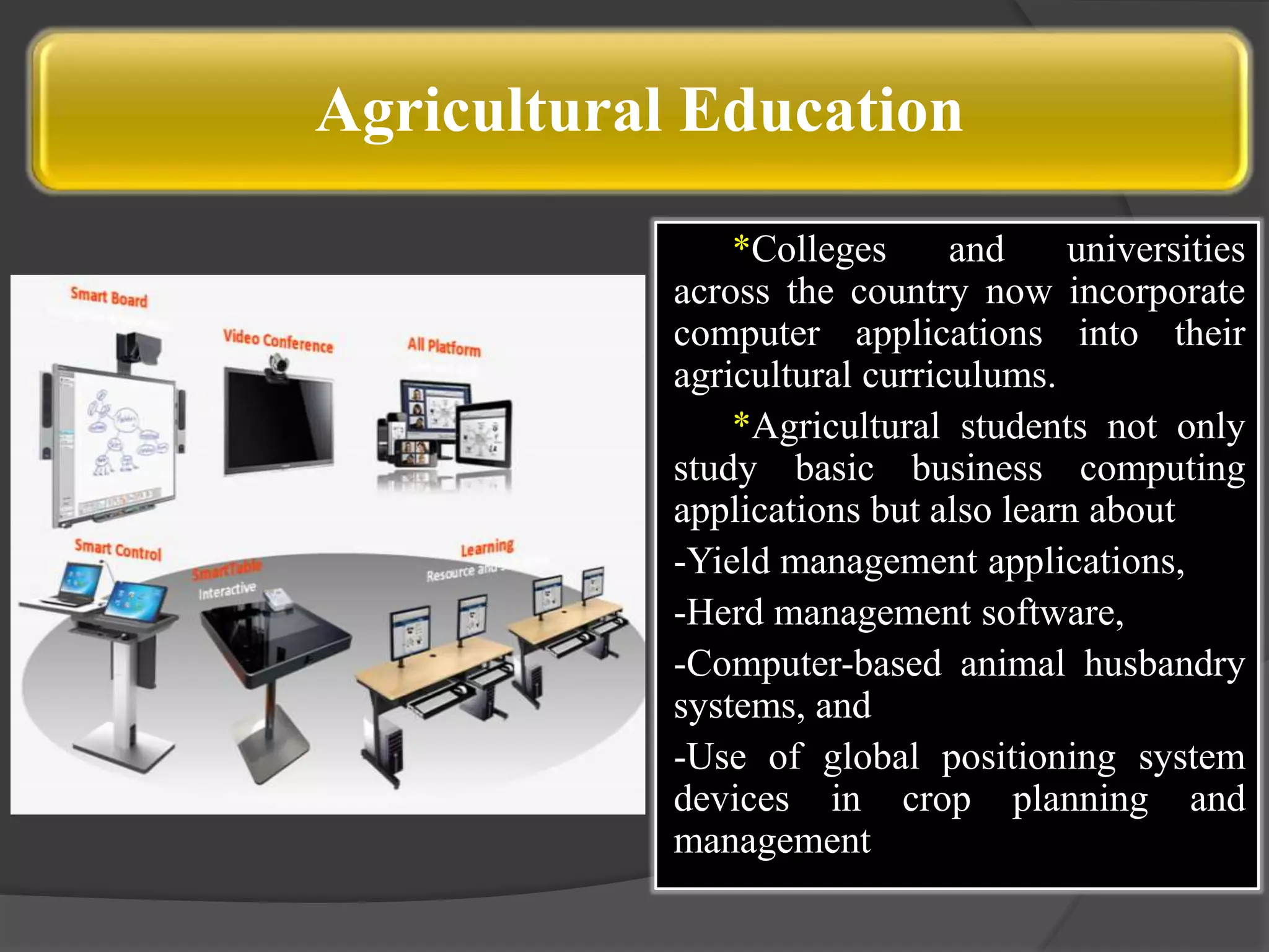 Basic knowledge of application of computers in agriculture PPT