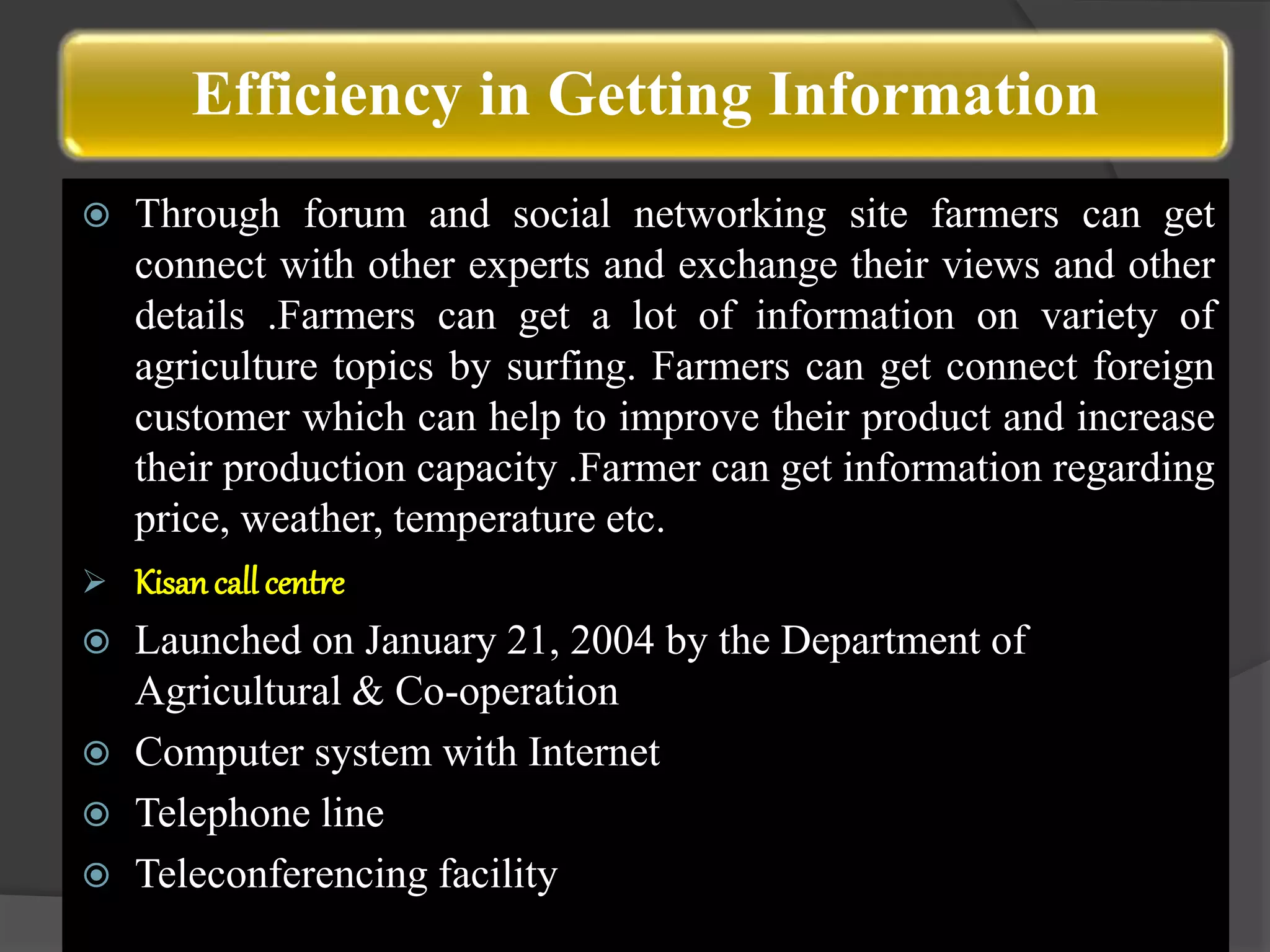 Basic knowledge of application of computers in agriculture PPT