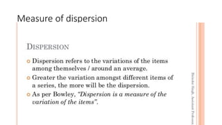 Measure of dispersion
 