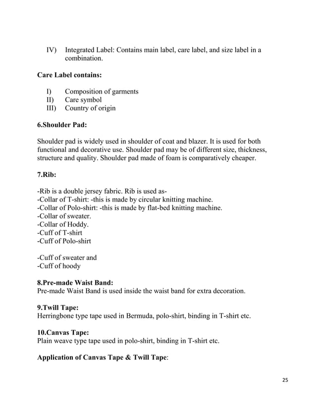 Basic knowledge on textile for marchandising