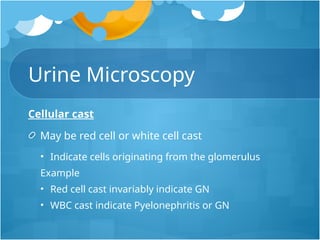 Cellular Cast Example basic laboratory investigations and how to interpret | PPTX