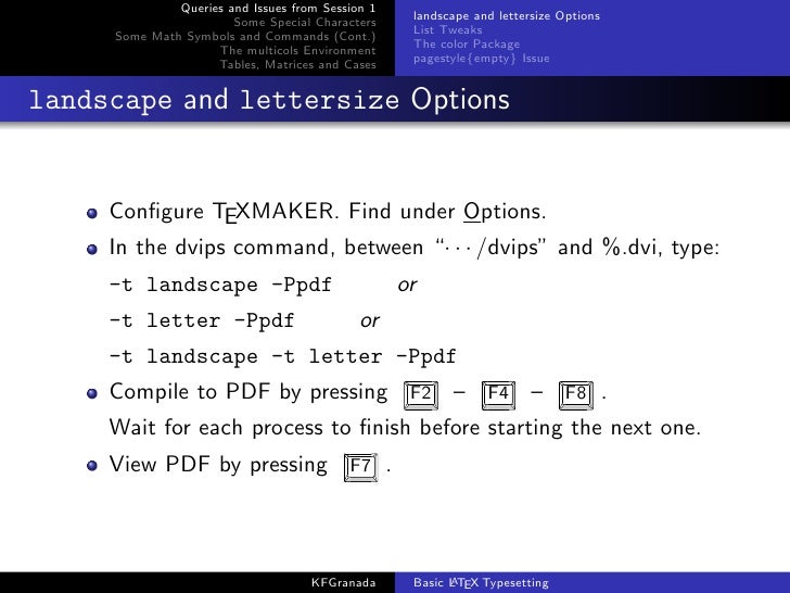 Basic Latex Typesetting Session 2