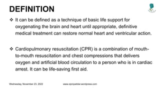 Basic Life Support Definition Basic life support | PPTX
