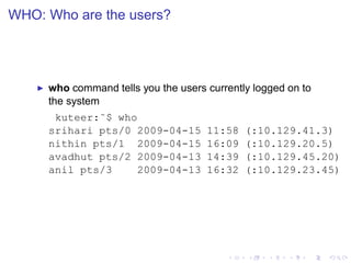 Who Pl Basic linux commands | PDF
