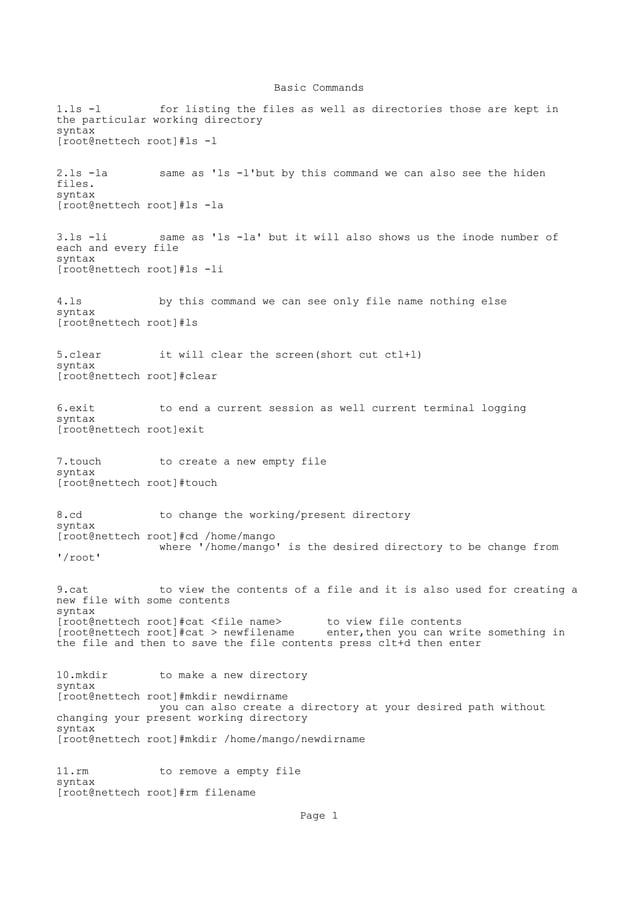 Basic linux commands | PDF