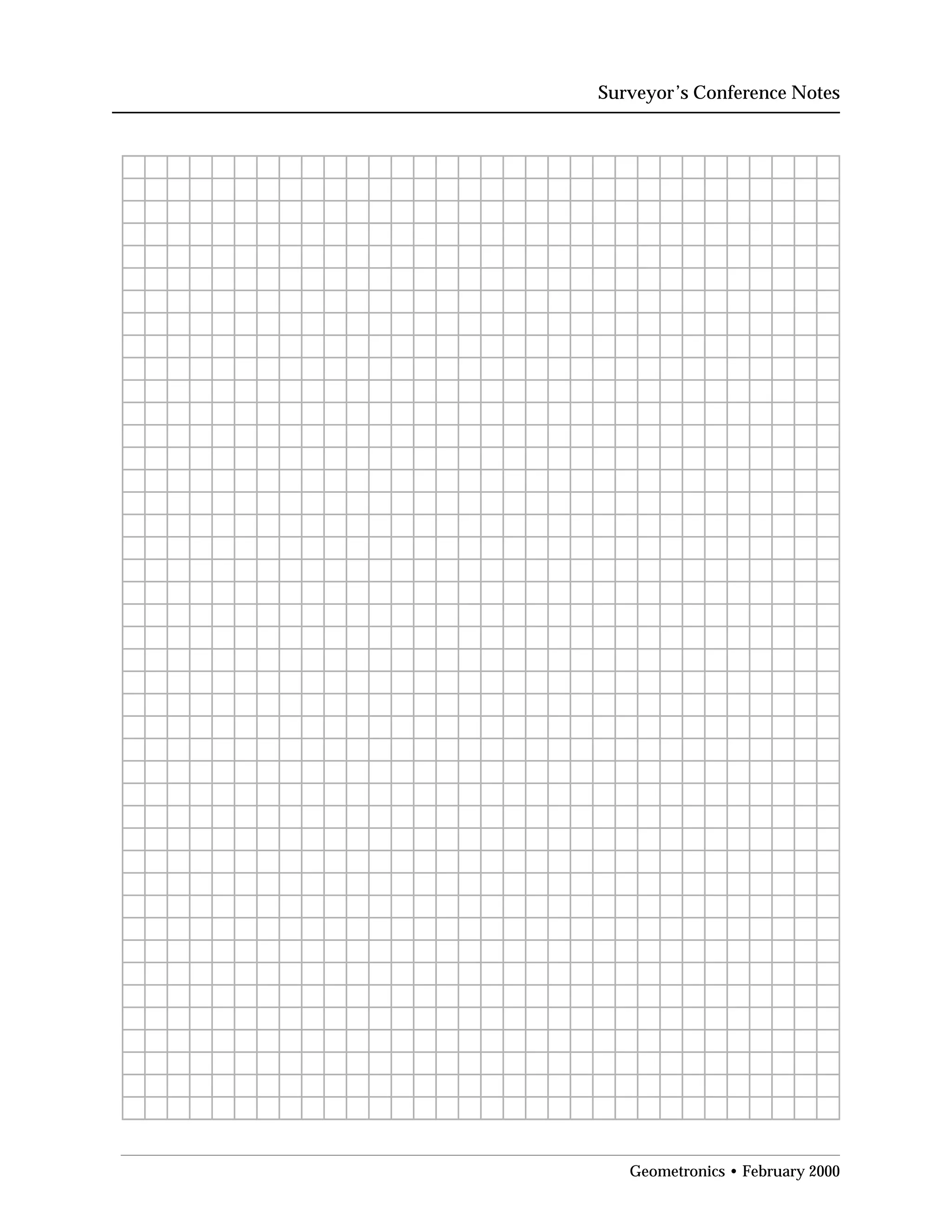 Surveyor’s Conference Notes
Geometronics • February 2000
 