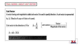 FINAL WORDS ABOUT UNIT VECTOR
 