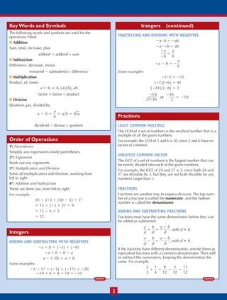 Basic math review card | PDF