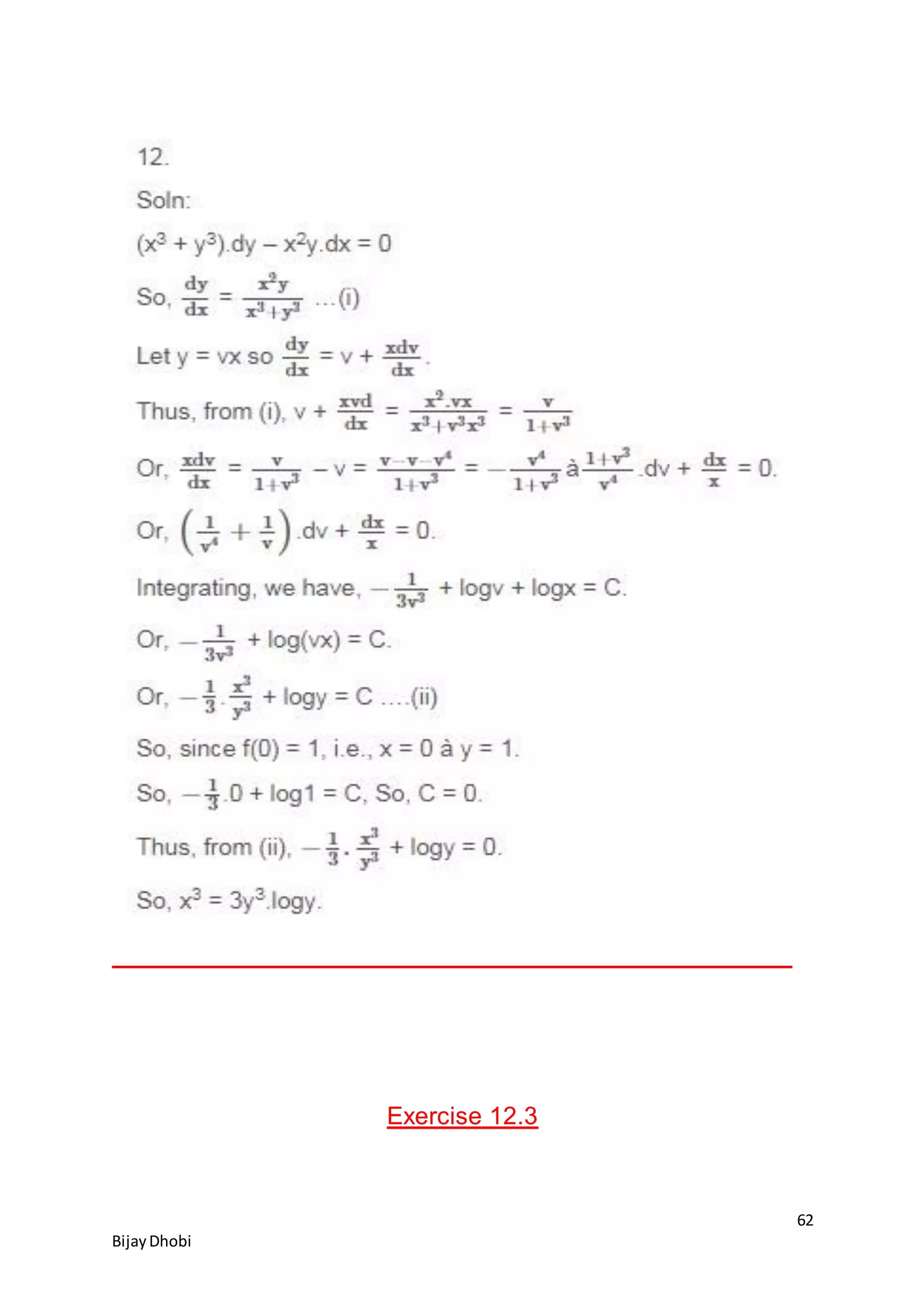 62
BijayDhobi
Exercise 12.3
 