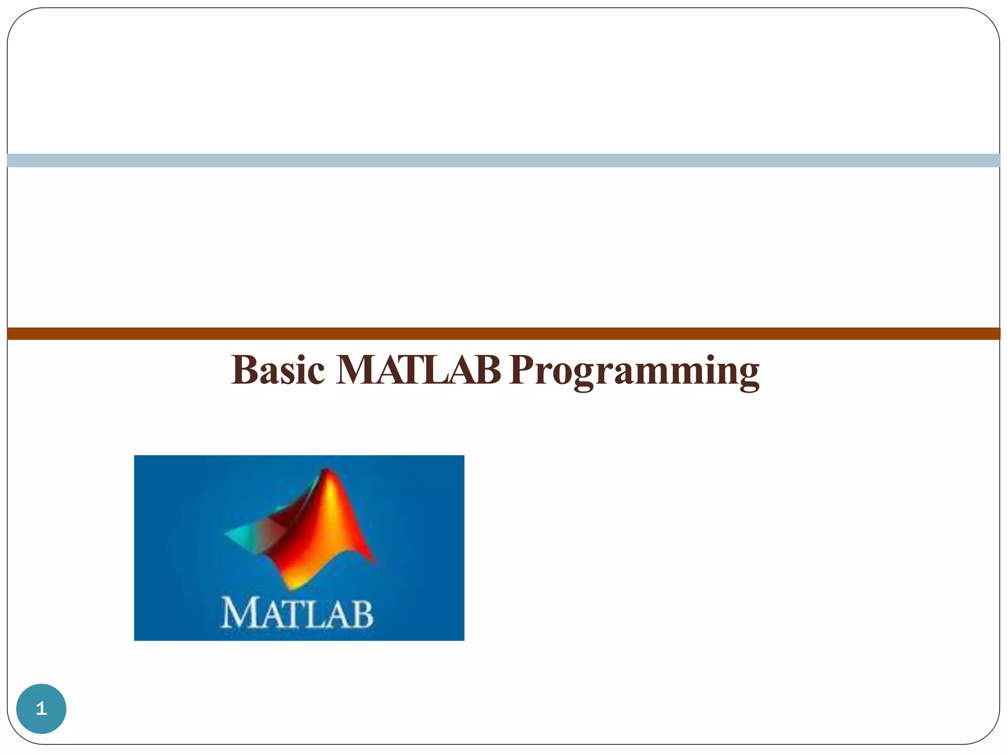Basic MATLAB Programming PPT.pptx