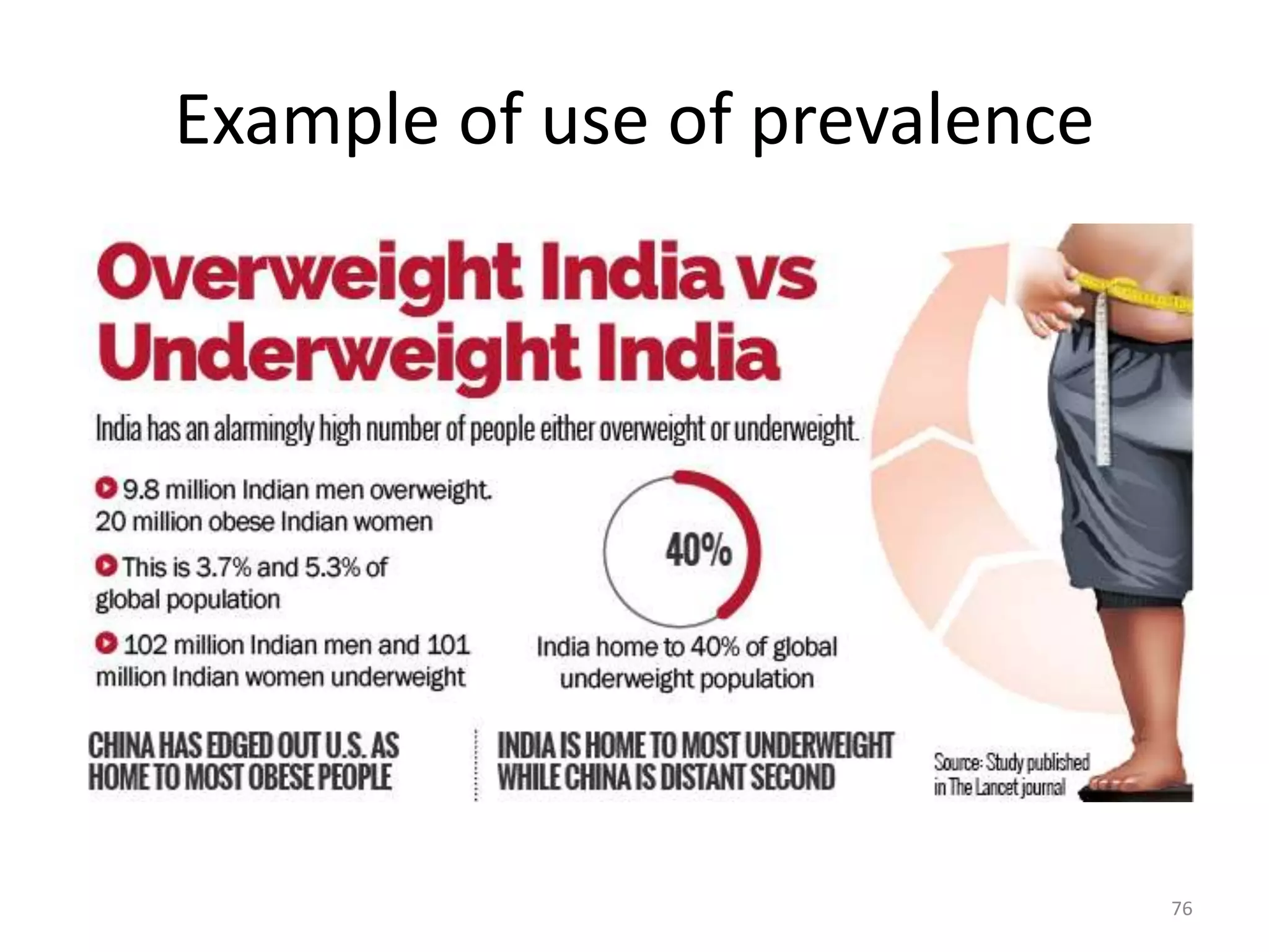 Example of use of prevalence
76
 