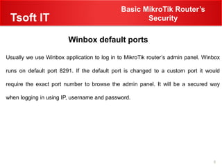 best Basic Mikrotik Routers security primer | PDF