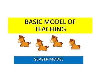 BASIC MODEL OF
TEACHING
GLASER MODEL
 