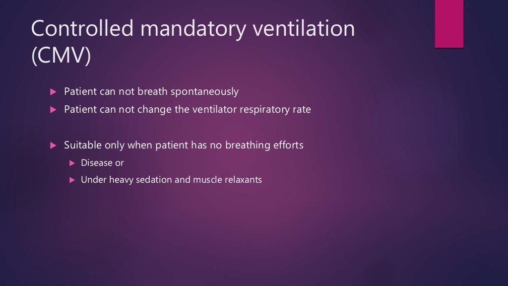 Basic modes of mechanical ventilation