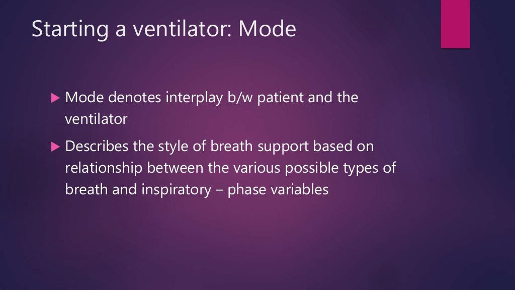Basic modes of mechanical ventilation