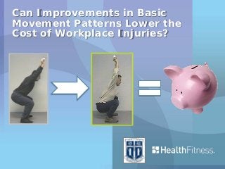 Can Improvements in Basic
Movement Patterns Lower the
Cost of Workplace Injuries?
 