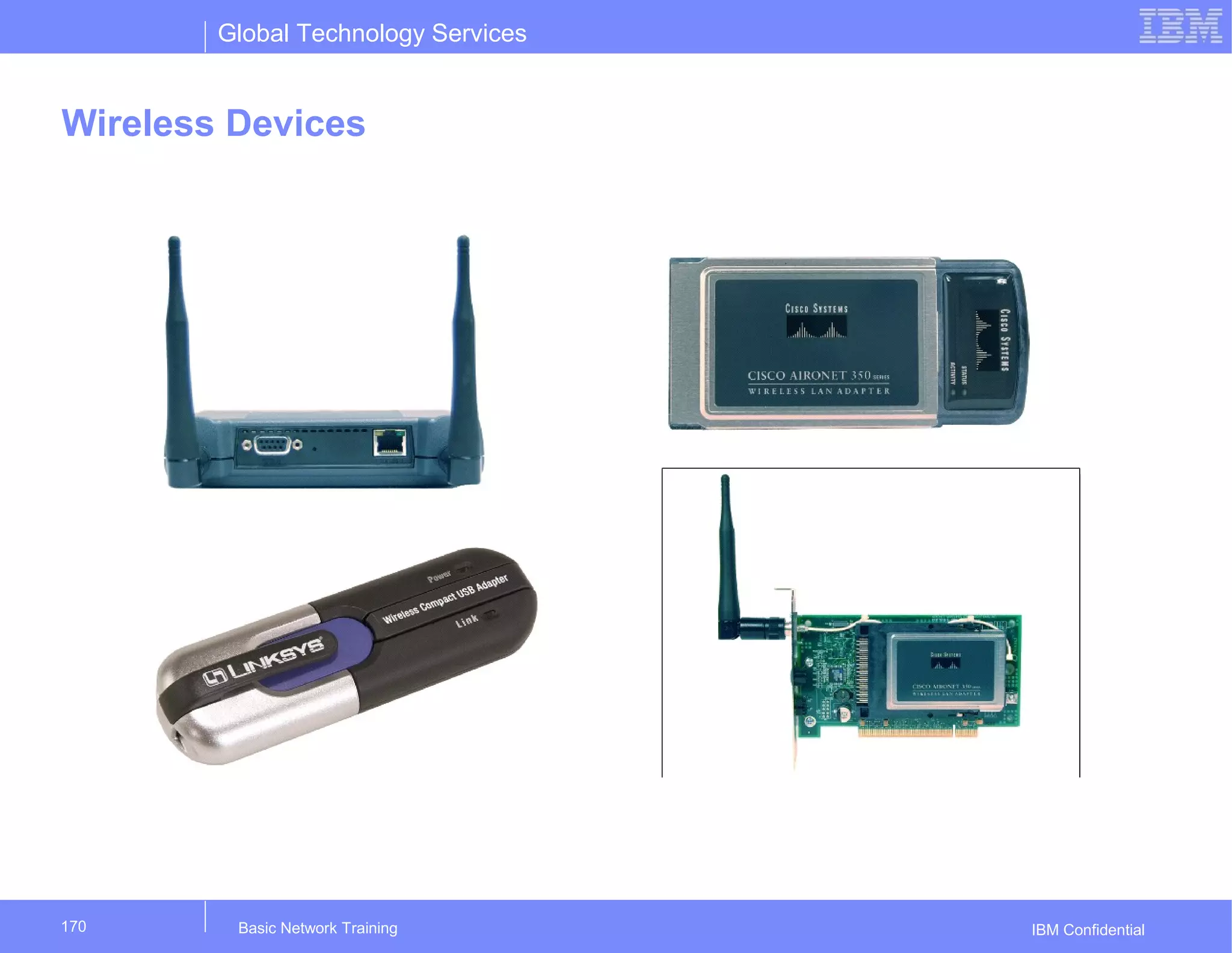 Global Technology Services
IBM Confidential
Wireless Devices
Basic Network Training170
 