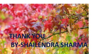 THANK YOU
BY-SHAILENDRA SHARMA
 