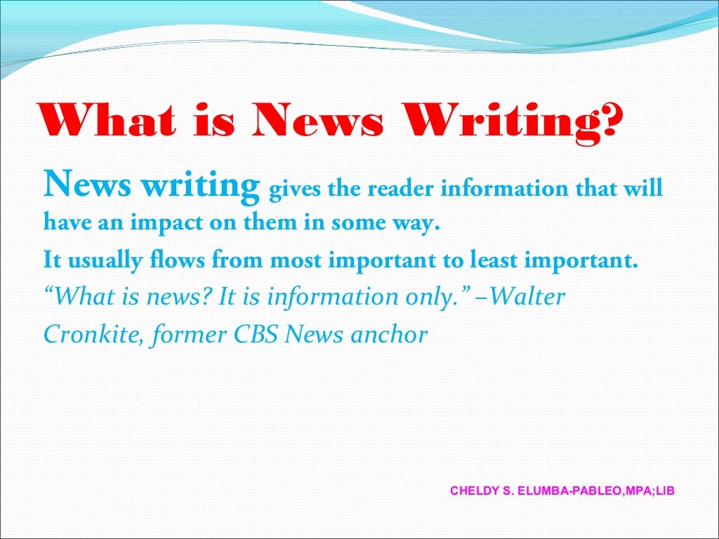 Basic news writing