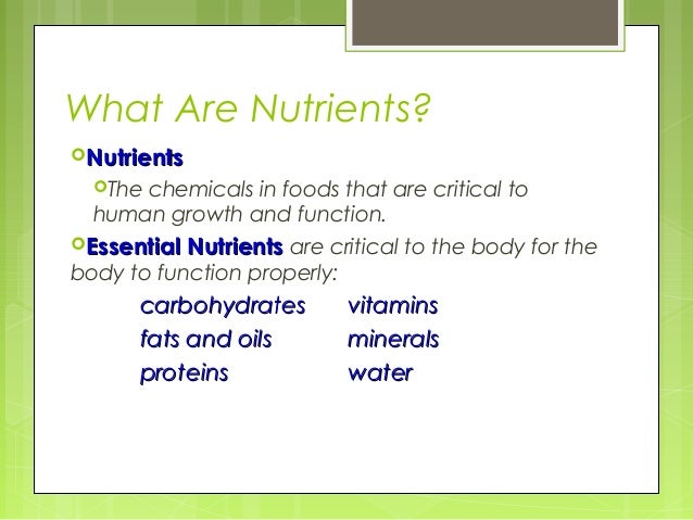 Eliminate Health Disparities 8 What Are Nutrients Eliminate Health Disparities 8 What Are Nutrients