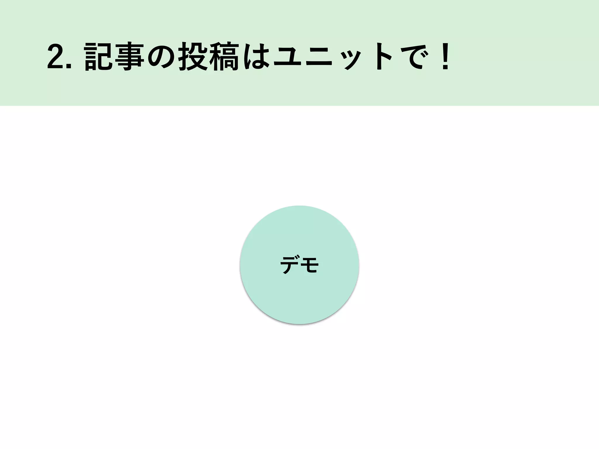 デモ
2. 記事の投稿はユニットで！
 