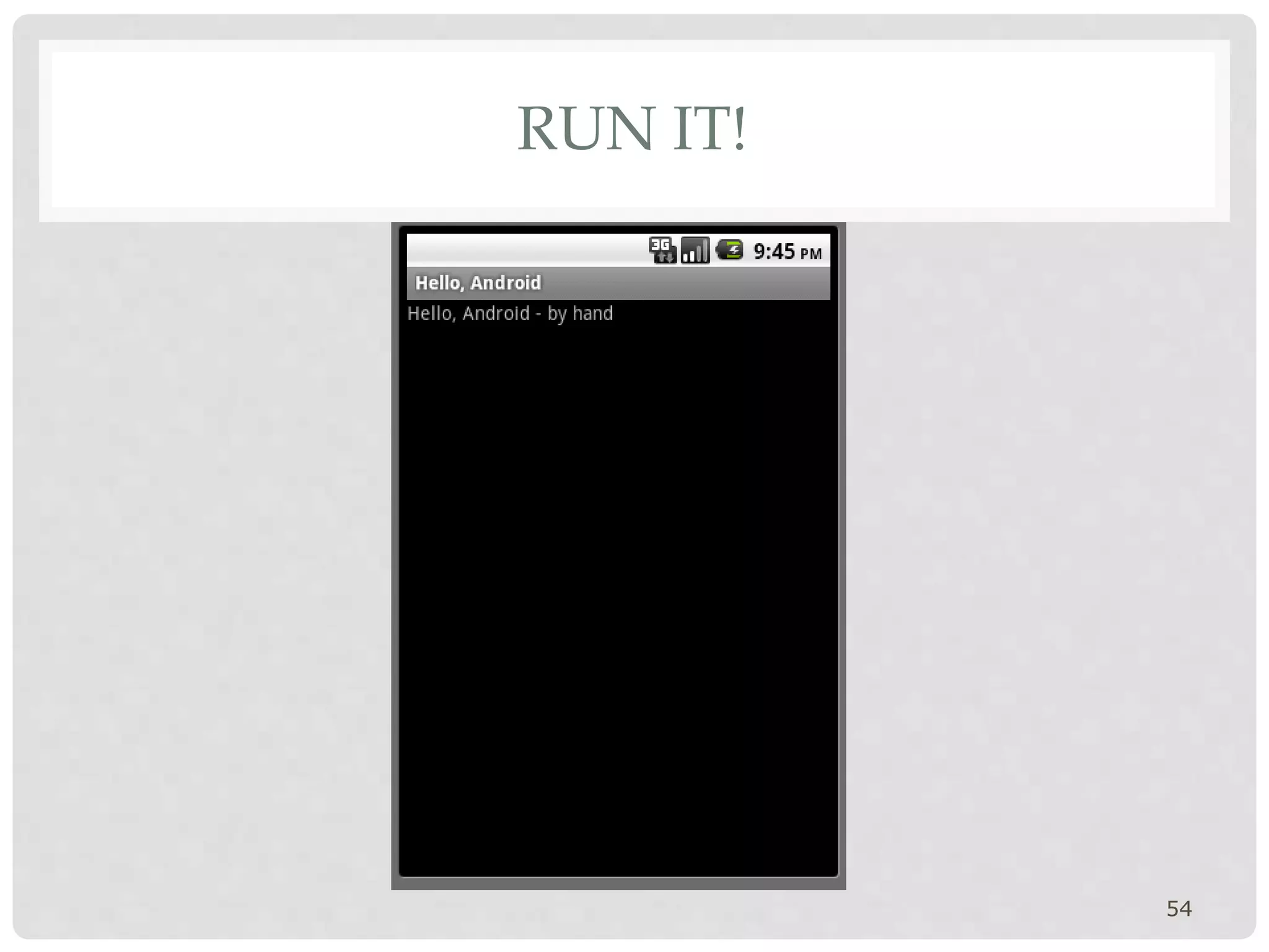 RUN IT! 
54 
 