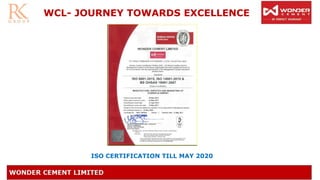 WCL- JOURNEY TOWARDS EXCELLENCE
ISO CERTIFICATION TILL MAY 2020
 