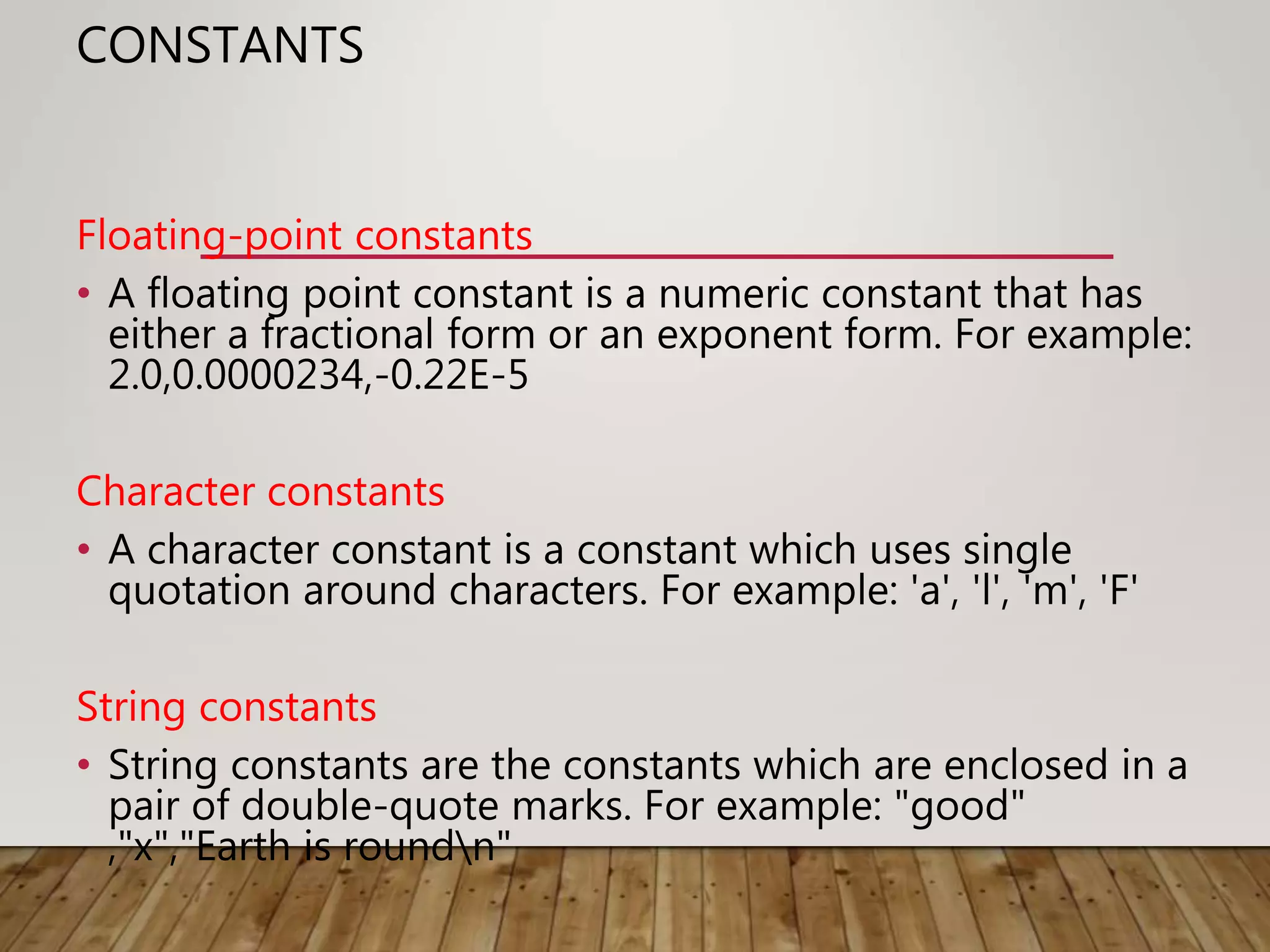 Basic of c language | PPT | Programming Languages | Computing