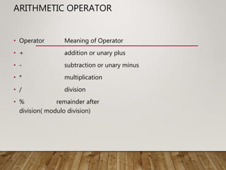 Basic of c language | PPT | Programming Languages | Computing