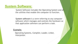 Introduction To System Software introdection BASIC OF COMPUTER EDUCATION | PPTX